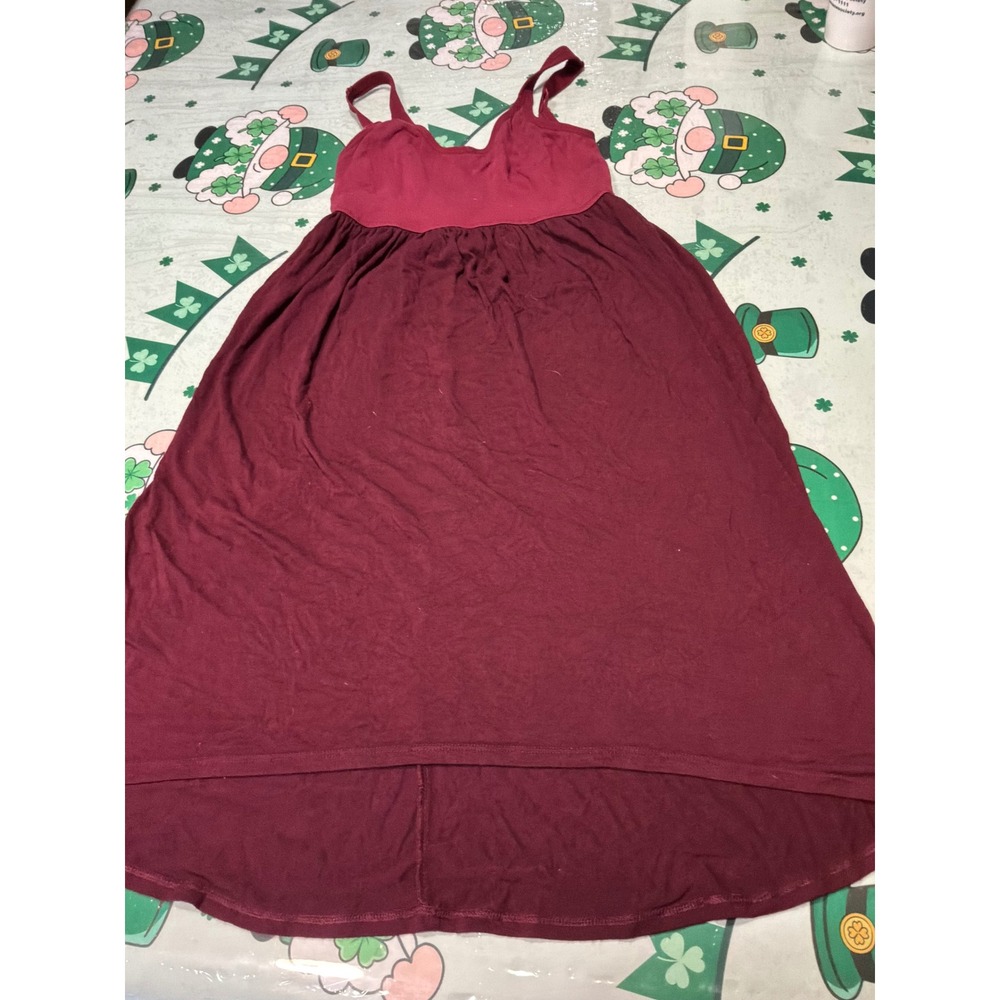 Gilligan & O'Malley Burgundy High Low Empire Waist Nightgown XS Nighty Sleepwear